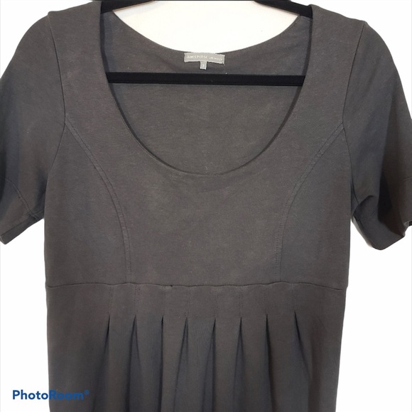 James Perse Gray Empire Waist Short Sleeve Dress​ - Picture 3 of 6